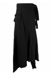 John Galliano Pre-Owned 2000s asymmetric draped skirt - Black