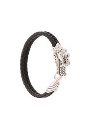 John Hardy Silver and Sapphire Legends Naga Braided Leather Bracelet - Black