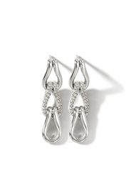 John Hardy Surf Pavé Link drop earrings - Silver