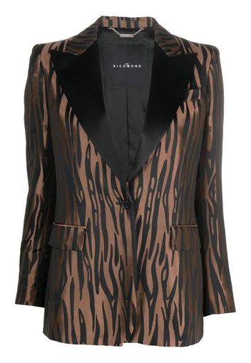 John Richmond single-breasted zebra-print blazer - Black