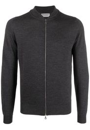 John Smedley front zip-fastening knit cardigan - Grey