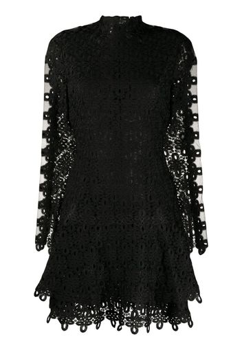 lace embroidered mini dress