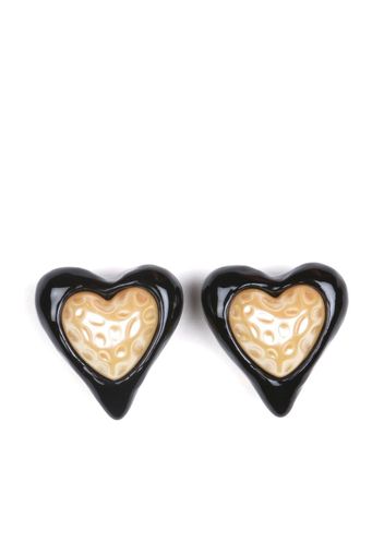 JULIETTA heart-shaped stud earrings - Black