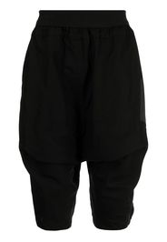 Julius flap-pocket drop-crotch shorts - Black