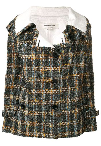 Junya Watanabe Comme des Garçons Pre-Owned 2000 check print double-breasted jacket - Black