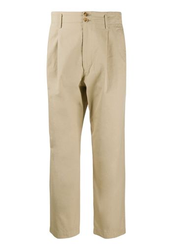 Junya Watanabe Comme des Garçons Pre-Owned 2000s straight cropped trousers - Brown