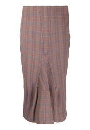 Junya Watanabe Comme des Garçons Pre-Owned high-waist check midi skirt - Neutrals