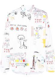 Junya Watanabe MAN graphic-print long-sleeved shirt - White