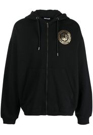 Just Cavalli logo-print cotton hoodie - Black