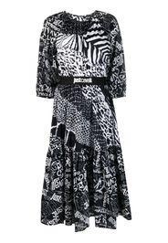 Just Cavalli graphic-print flared dress - Black