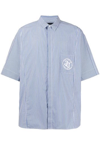 Juun.J striped short-sleeved shirt - Blue