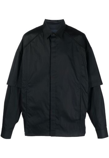 Juun.J long-sleeve double-layer shirt - Black