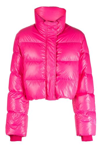 Juun.J quilted cropped puffer jacket - Pink