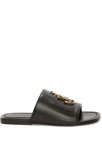 JW Anderson JW Anchor logo-plaque slides - Black