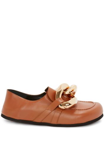 JW Anderson Chain leather loafers - Brown