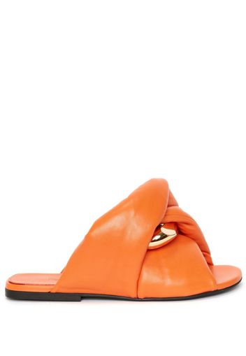 JW Anderson Chain Twist leather slides - Orange