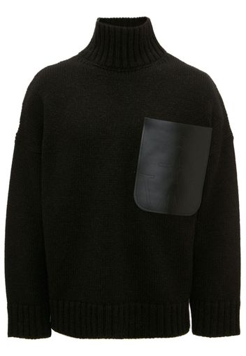 JW Anderson leather patch-pocket jumper - Black