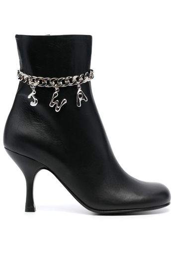 JW Anderson 80mm logo-embellished leather boots - Black