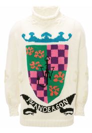 JW Anderson intarsia-logo mock-neck jumper - White