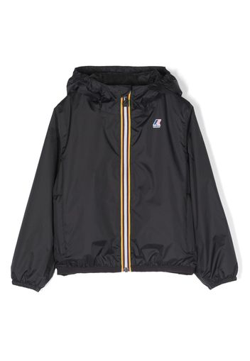 K Way Kids logo-print hooded jacket - Black