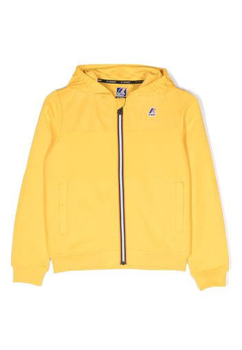 K Way Kids chest logo-patch hooded jacket - Yellow