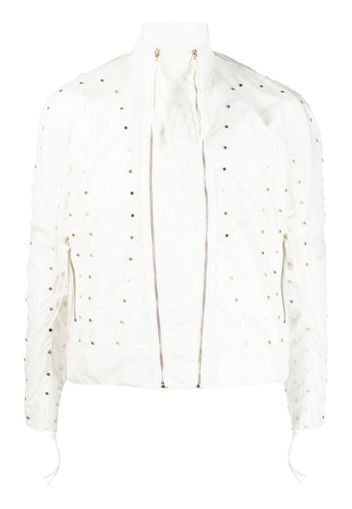 KANGHYUK stud-embellished zip-up jacket - White