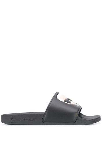 Karl Lagerfeld Karl signature patch slides - Black