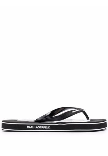 Karl Lagerfeld Ikonic motif flip flops - Black