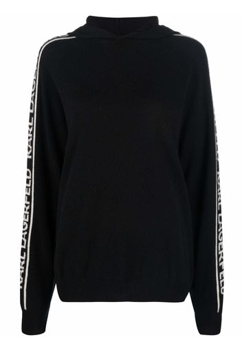 Karl Lagerfeld logo cashmere hoodie - Black