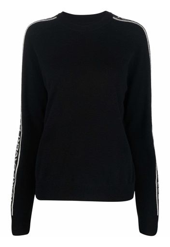 Karl Lagerfeld logo-sleeve cashmere sweatshirt - Black