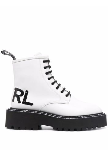 Karl Lagerfeld Patrol II lace-up boots - White