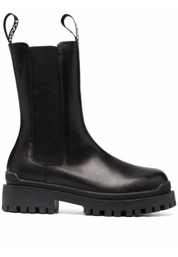 Karl Lagerfeld chunky leather logo Chelsea boots - Black