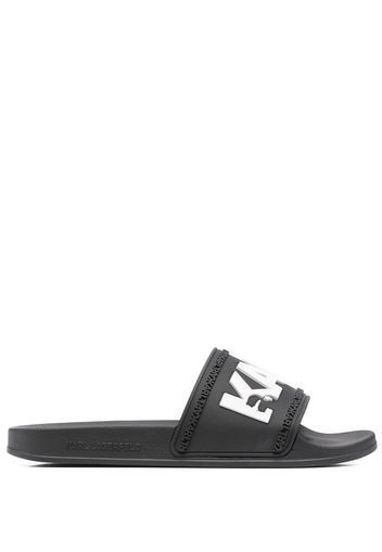 Karl Lagerfeld embossed-logo slides - Black