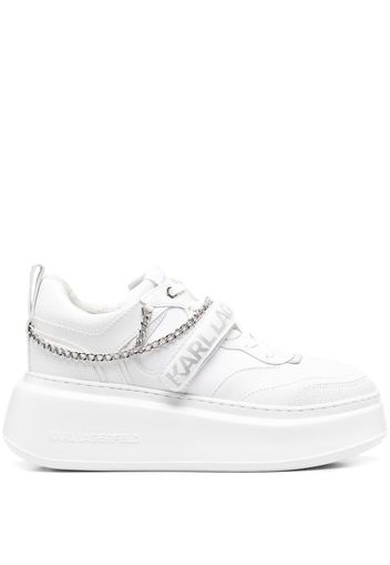 Karl Lagerfeld logo-print chain-link detailed sneakers - White