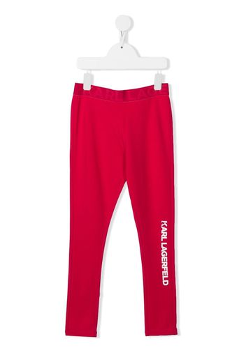 Karl Lagerfeld Kids logo-print branded-waistband leggings - Pink