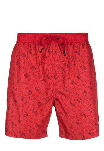 Karl Lagerfeld Ikonik Karl drawstring board shorts - Red