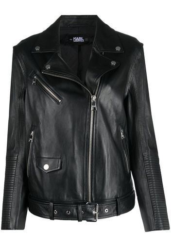 Karl Lagerfeld detachable-sleeve leather jacket - Black