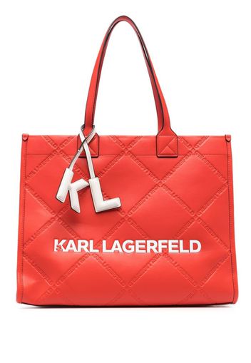 Karl Lagerfeld large K/Skuare embossed tote bag - Red