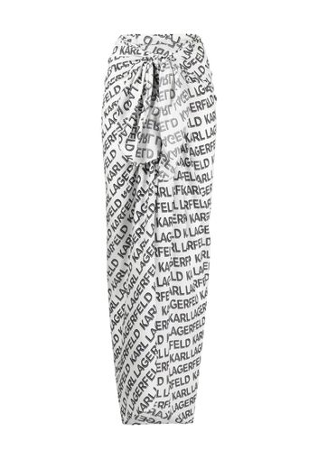 Karl Lagerfeld jacquard-logo pareo skirt - Black