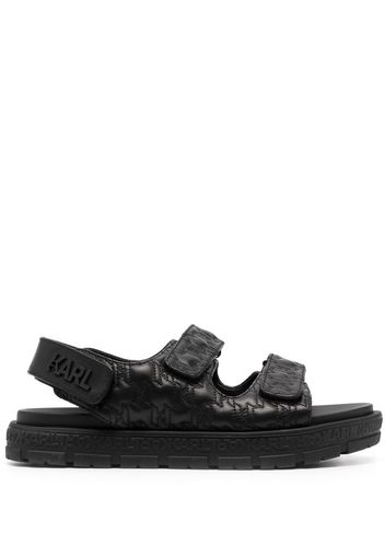 Karl Lagerfeld quilted slingback-strap leather sandals - Black