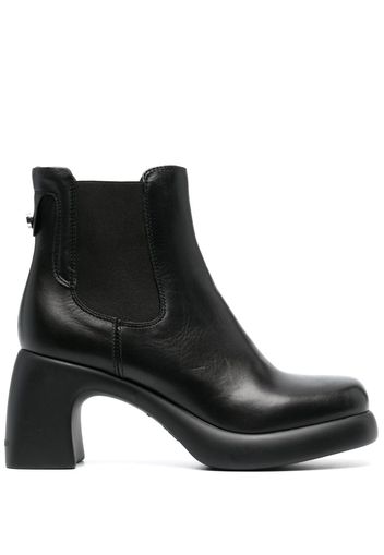 Karl Lagerfeld 80mm Astragon patent-finish boots - Black