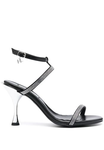 Karl Lagerfeld rhinestone-embellished leather sandals - Black