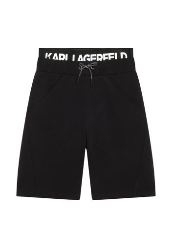 Karl Lagerfeld Kids logo-waistband bermuda shorts - Black