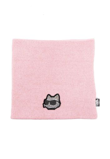 Karl Lagerfeld Kids Ikonik ribbed-knit scarf - Pink