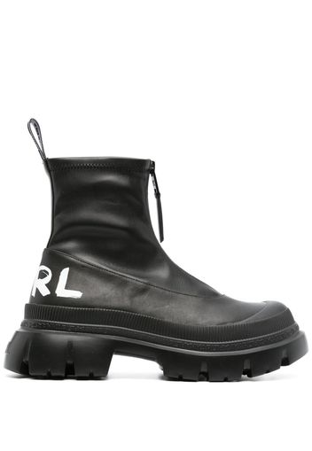 Karl Lagerfeld 60mm logo-print leather ankle boots - Black