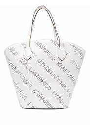 Karl Lagerfeld k/Punched logo tote - White