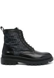 Karl Lagerfeld Outland mixed-panel combat boots - Black