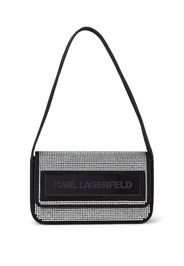 Karl Lagerfeld small Essential crystal-embellished shoulder bag - Black