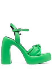 Karl Lagerfeld knot-detail leather sandals - Green