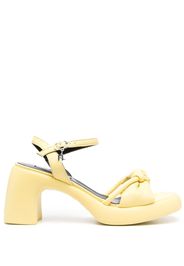 Karl Lagerfeld knot-detail square-toe leather sandals - Yellow